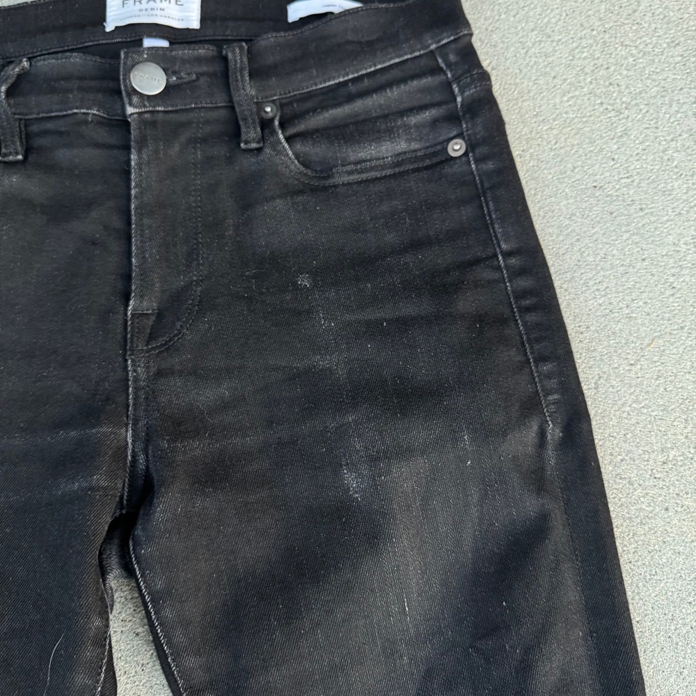 FRAME Denim Jagger True Skinny Jeans Noir Black Size 29 LMHSS278 Womens - Picture 2 of 12